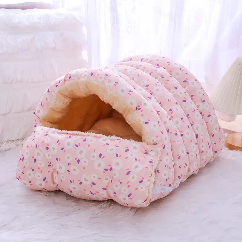 Winter Warm Cat Bed Super Soft Cute Pet Nest Small Dog Kennel Cat Sleeping Bed House Pet Cushion Warm Mat Animals Accessories