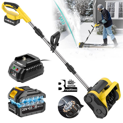 3000RPM Brushless Electric Snow Sweeper Rechargeable Cordless Handheld Household Street and Yard Snow Removal Tool with Battery