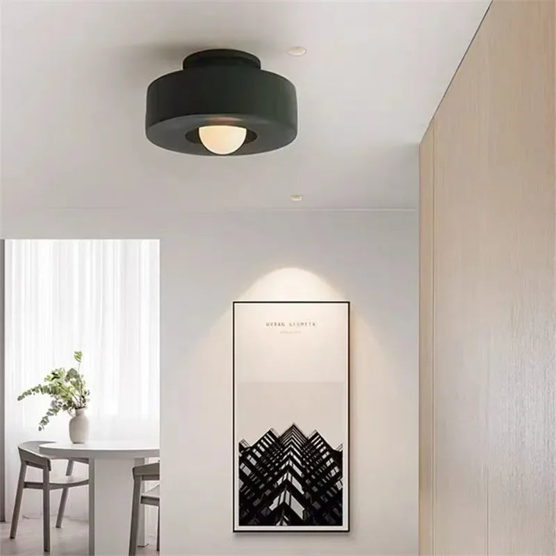Macaron Living Room Minimalism Hallway Aisle Bedroom Home Decor Red Wabi-Sabi Resin Lamp Nordic Simon Ceiling Light LED