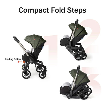 Adjustable baby stroller，Newborn travel car, lightweight and foldable, adjustable handle, can be pushed in both directions