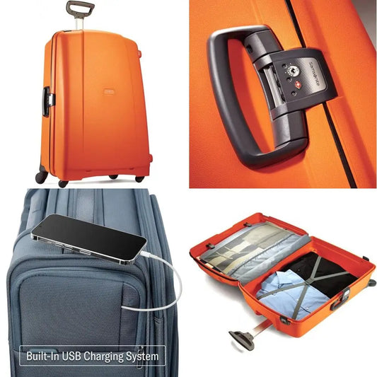 upright 31 inch travel bag in bright orange, one size
