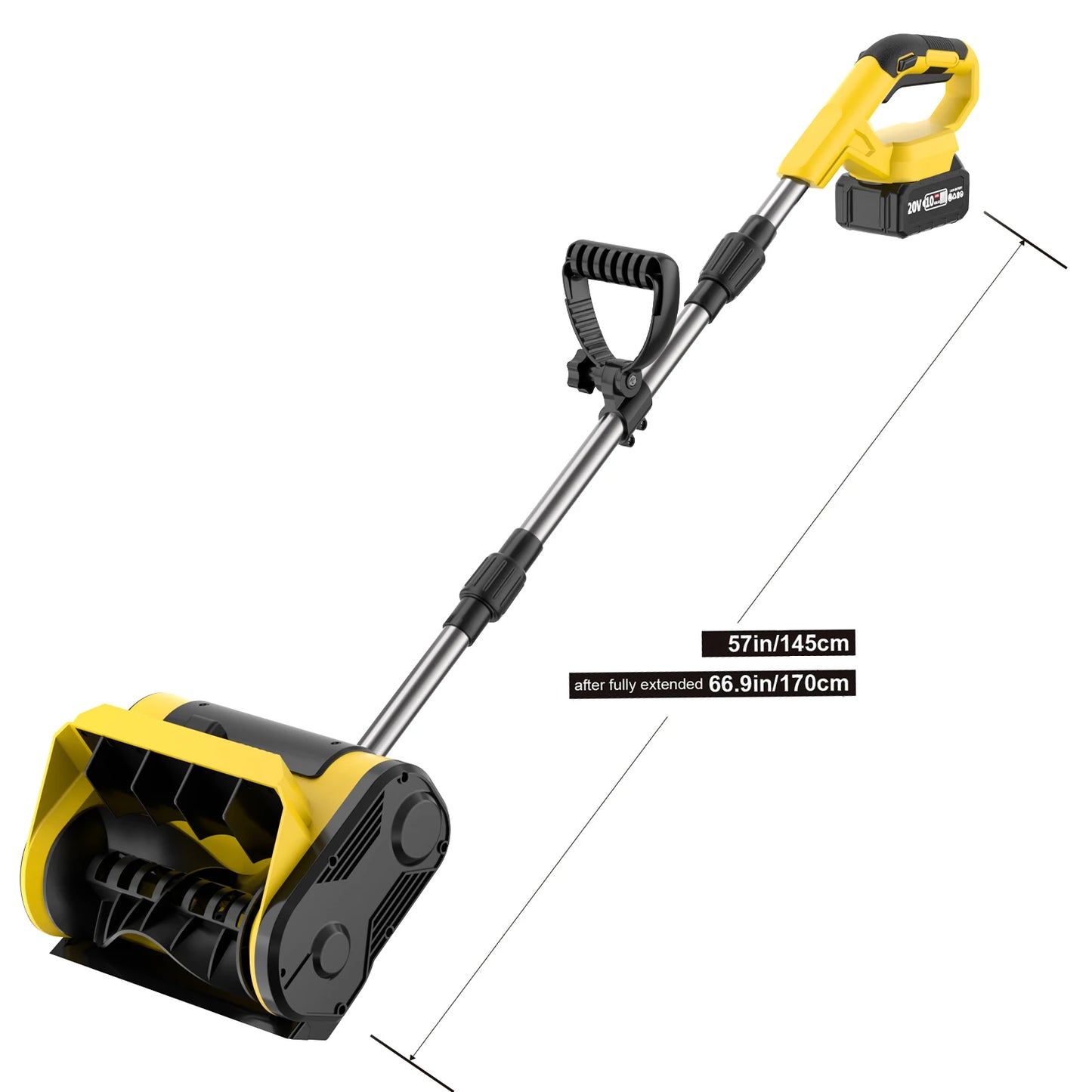 3000RPM Brushless Electric Snow Sweeper Rechargeable Cordless Handheld Household Street and Yard Snow Removal Tool with Battery