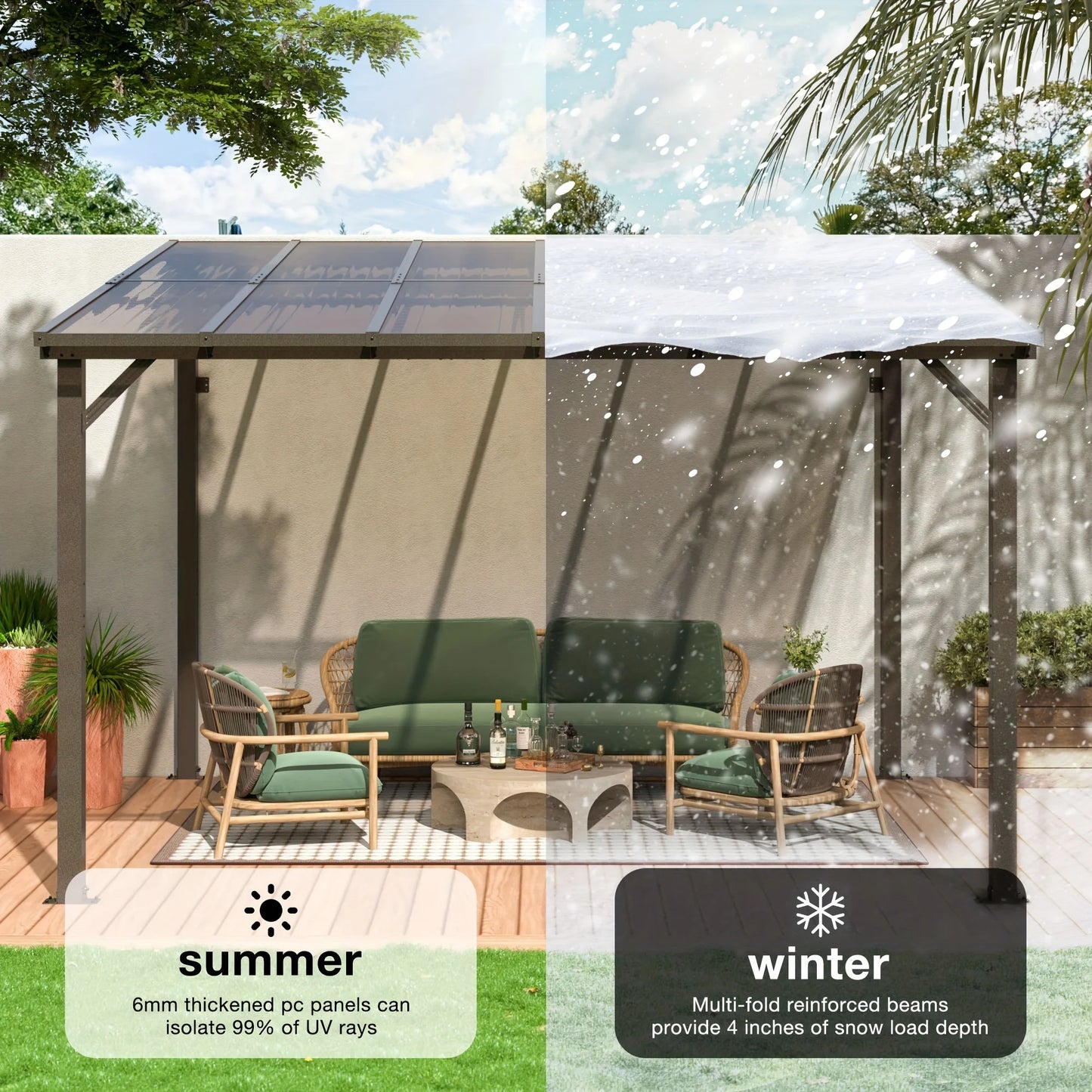 POLAR AURORA 10x12FT Hardtop Gazebo, Aluminum Frame & Galvanized Roof  All-Weather Pavilion for Patio, Backyard w/ Easy Assemble