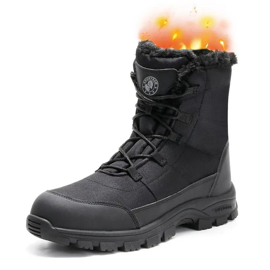 Winter Steel Toe Boots for Men Comfortable Slip Resistant Puncture Resistant Indestructive Construction Work Shoes Warm Faux Fur