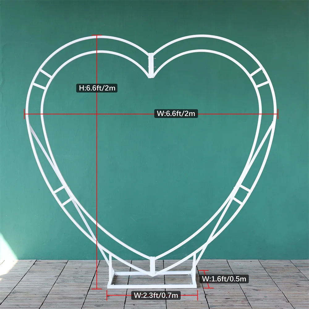 Red & White Heart Artificial Flowers Arrangement Proposal Wedding Scene Decoration High-end Rose Flowers with Iron Stand FL2510