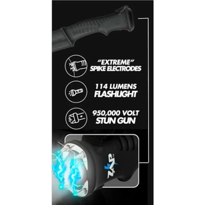 Tactical Walking Stick with Detachable Stun Device Flashlight Survival Kit Lightweight 1.9 lbs Collapsible 5-Tubes Trail-Tough