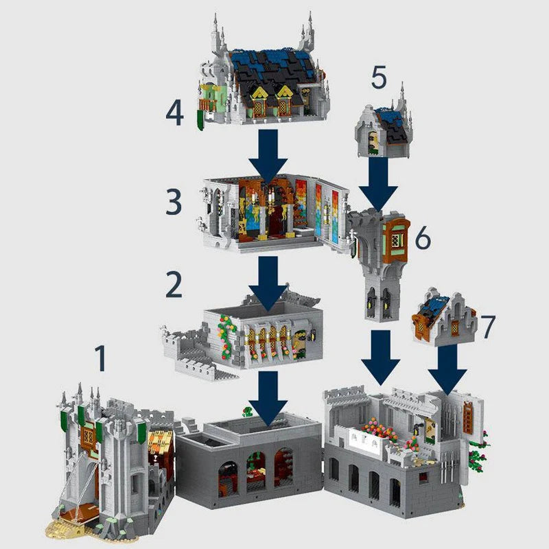 8603PCS Medieval Castle House Modular Buildings Blocks European Style City Street View Apartment Architecture Brick Model Kit Boys Toy Adult Kid Gift