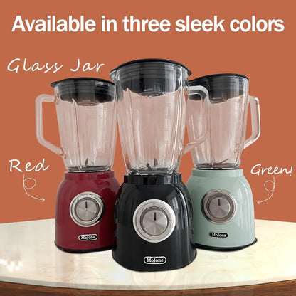 High-Speed Kitchen Blender, 1.5L Glass Jar, 304 Stainless Steel Blades, 21000RPM, 6-Piece Set, ABS Body, Multiple Colors