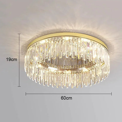 Modern Round Luxury Crystal LED Ceiling Lamps Minimalist Living Room Decor Chandelier Bedroom Whole House Indoor Lighting Home