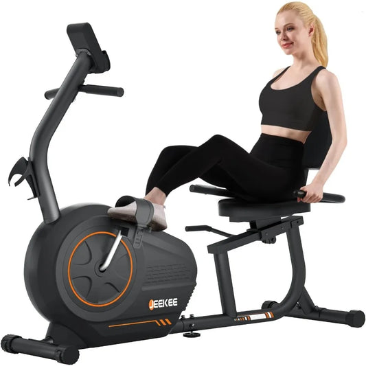 Recumbent Exercise Bike for Seniors: Ideal Stationary Bikes for Home Use with 300LB Weight Capacity and 16 Levels Magnetic Resi
