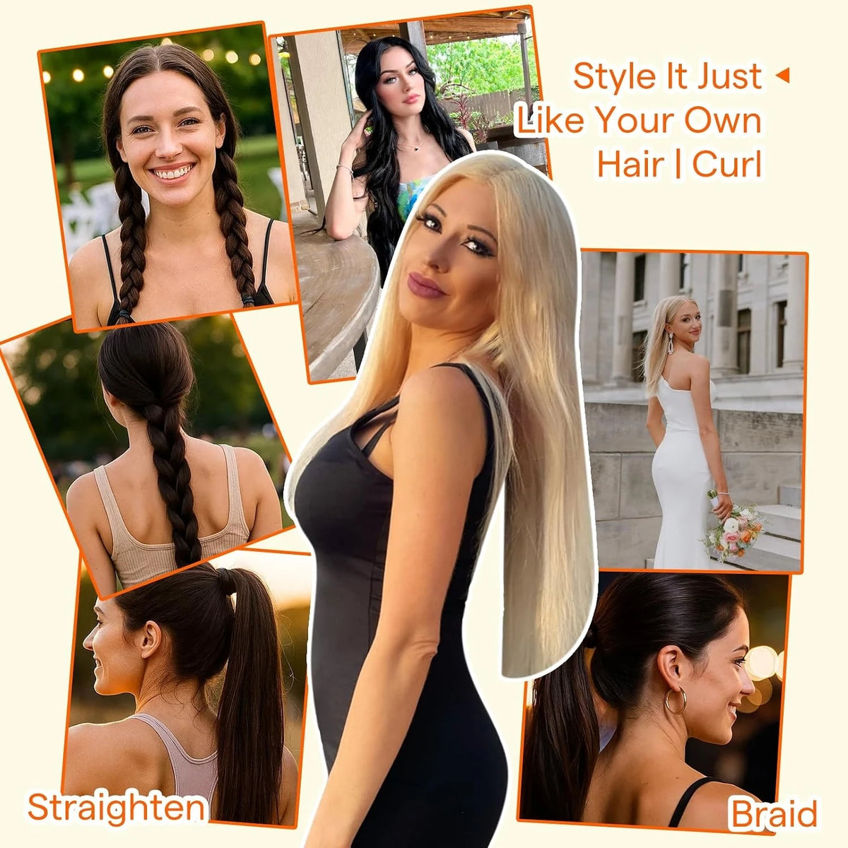 Full Shine Human Weft Hair Extensions 100% Real Straight Natural Human Hair Extensions For Salon