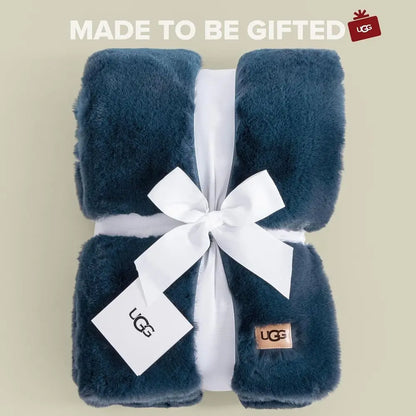 Plush Faux Fur Throw Blanket, Soft Warm Throw Blankets for Couch or Bed, Luxury Bedroom Decor, Giftable Holiday Blankets, Machin
