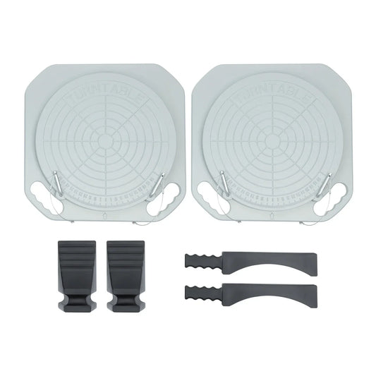 2-Piece Wheel Alignment Tool Set, Magnesium Alloy Front Wheel Alignment Turntable Tool Plates with 360° Rotation Angle