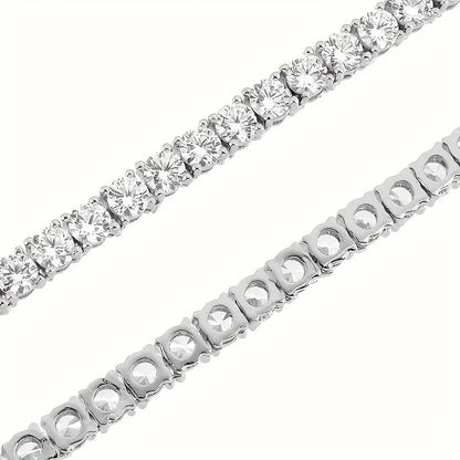Exquisite and fashionable Moissanite tennis bracelet, made of S925 sterling silver, high-end jewelry gift for banquets and eveni