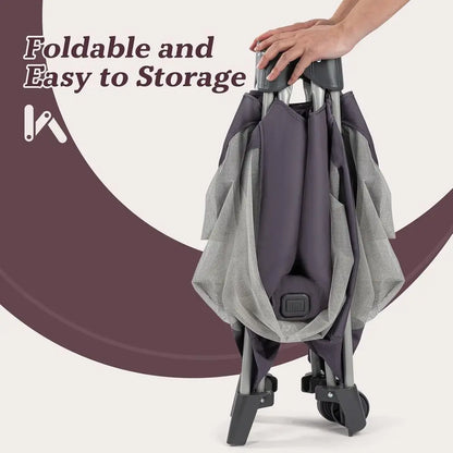 4-in-1 Portable Baby Playard, Foldable Playpen with Bassinet, Canopy, Changing Table, and Travel Crib
