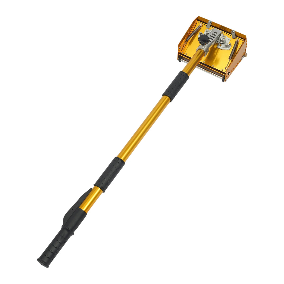 Drywall Taping Tool, Adjustable Drywall Box 8 Inch, Yellow Drywall Smooth Finish Trowel with Dual Spring Uniform Pressure, Extension Handle 39.76-64.17 Inches for Efficient Wall Ceiling Joint Plastering