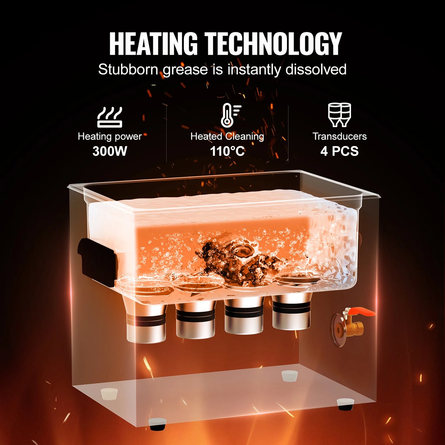 SucceBuy 15L 30L Knob Ultrasonic Cleaner with Heater & Timer for Lab Tools Metal Parts Carburetor Brass Auto Parts Engine Parts