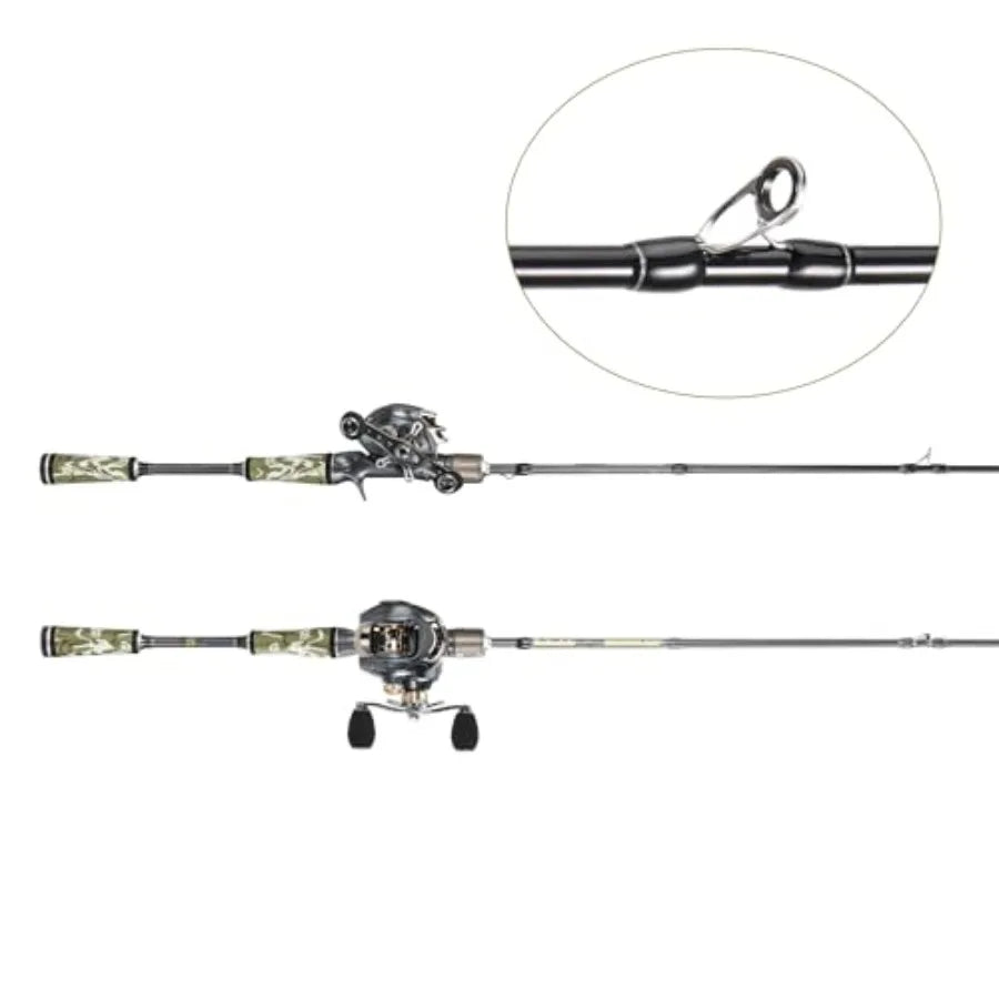 Fishing Rod and Reel Combos for Spinning and Casting Fishing 30Ton+24Ton HighPerformance Graphite 2Piece Fishing