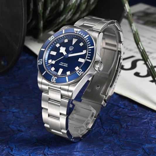 Watchdives WD1969 Pro Dive Watch VH31 Sweep Seconds Quartz Movement BGW9 Luminous Sapphire 20Bar Waterproof Men's Wristwatch