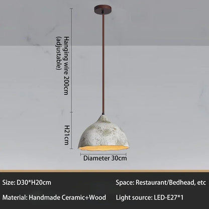 Classical Ceramic Pendant Light Coffee Shop Light Shop Lighting Tea Room Bar Table Lamp Retro LED Wooden Small Chandelier
