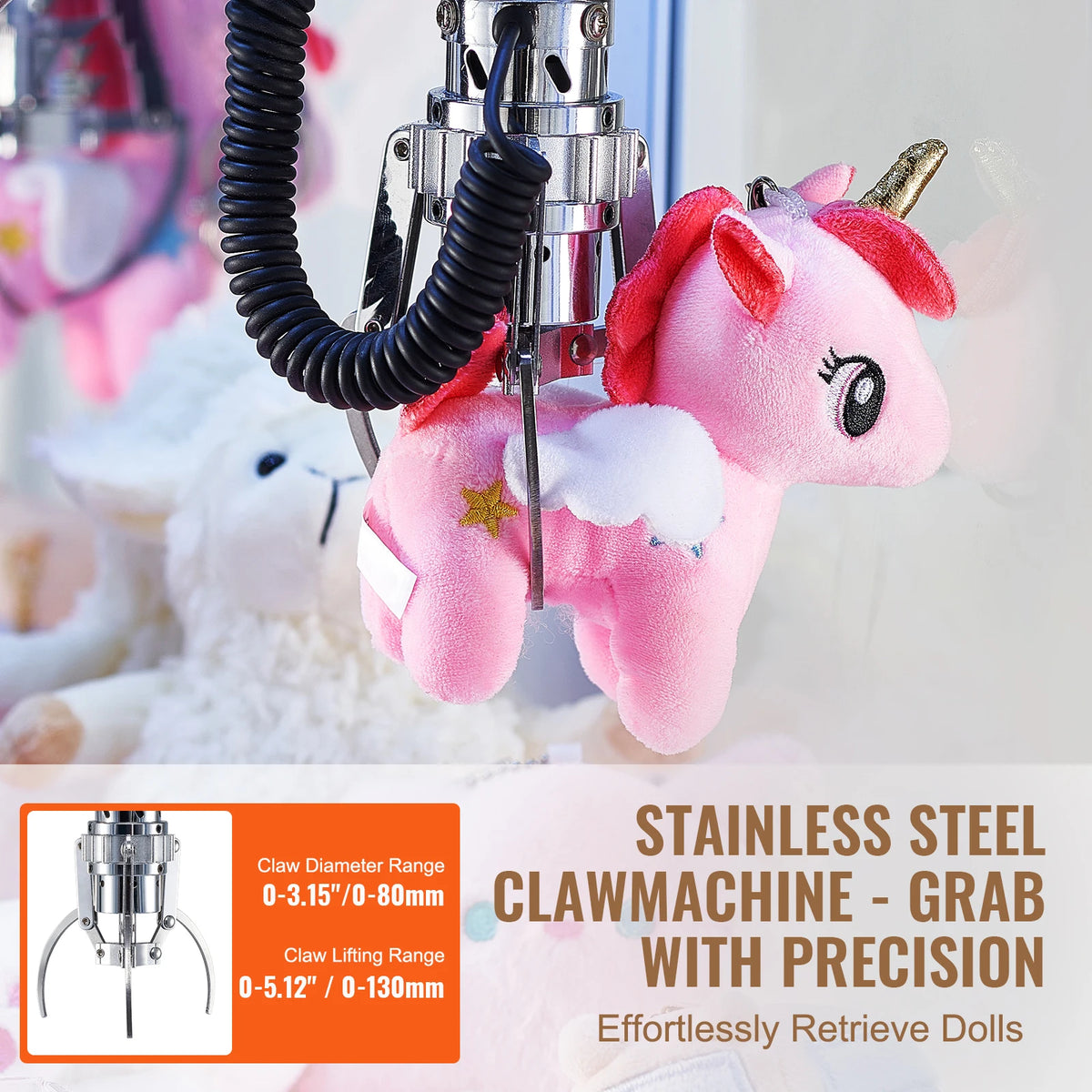 SucceBuy Claw Machine 0-3” Jaw Diameter 0-5” Jaw lifting Crane Prize Grabber Commercial Arcade Game Toys For Kids Boys &Girls
